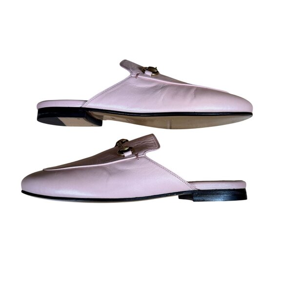 Gucci Princetown Horsebit Loafer Mule Blush Pink Leather Slip-On Flat EU 36.5 - Picture 6 of 12